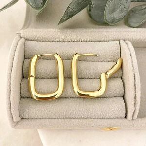 925 Sterling Silver Bold Thick Huggies Chunky Hoop Earrings Trendy Hoops